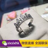 香港代购周生生皇冠钻石戒指V&A博物馆18K玫瑰金铂金皇冠钻戒