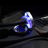 汶纳儿车载烟灰缸  多功能LED蓝光车载烟缸 汽车用烟灰缸带灯黑