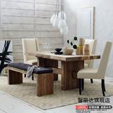 原始原素全实木餐桌椅组合6人1.2米1.4北欧现代简约环保橡木饭桌