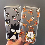 加菲猫酷企鹅蚕丝纹 苹果iphone6s卡通手机壳 plus保护套5s软边壳