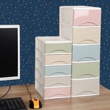 韩国收纳柜多层抽屉式简约桌面大小整理柜迷你组合彩色塑料储物盒