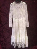 RURU正品代购 Dolce＆Gabbana杜嘉班纳 16春夏白色长袖蕾丝连衣裙