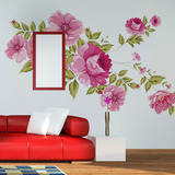 欧式花卉 床头墙贴卧室浪漫田园创意贴画 风景可移除墙面贴纸特大