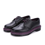 迈克莱/micle马丁靴SW61欧美低帮3孔黑硬皮紫色沿边短靴男靴女靴