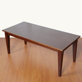 欧式简约现代原实木木头长方形桌子简易组装茶几餐桌两用小矮茶台