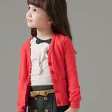 韩版童装2015秋冬新款儿童中小童修身开衫 女童长袖上衣秋季外套
