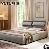 域图布艺床可拆洗布床简约现代双人床1.5 1.8米软床小户型婚床187