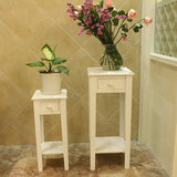 欧式阳台木质花架 室内客厅落地白色花架 多层植物花架花几特价