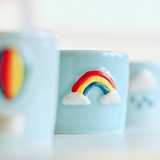 原创意天空恋曲陶瓷杯 早餐咖啡杯子 可爱彩虹马克杯生日礼物水杯