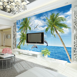 电视背景墙客厅无缝大型壁画 现代简约地中海墙纸墙布海景壁纸