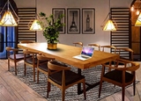 餐桌椅组合美式铁艺餐桌椅餐台吃饭桌 简约现代实木餐桌餐椅