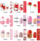 韩国可爱粉色 无毒指甲贴纸 孕妇可用 美甲贴纸 全贴花 4张包邮