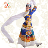 彩衣朵朵 藏族民族舞蹈表演服装 舞台演出服饰水袖长款女装15018