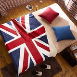 英国米字美国旗羊羔绒办公室午睡空调沙发盖毯  春夏季空调毛毯子