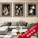 装饰画客厅卧室现代简约有框画沙发墙壁挂画金色年华 三幅整套价