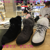 专柜正品代购Kiss Kitty2016年冬款短靴平跟兔毛女靴子SA76750-36