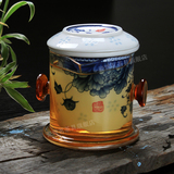 瓷牌茗青花陶瓷红茶茶具泡茶器飘逸玲珑杯玻璃茶壶内胆过滤冲茶器