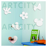 迪斯尼米奇美妮亚克力3d镜面贴客厅卧室儿童卡通水晶立体墙贴装饰