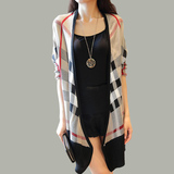 2015秋装新款韩版女装针织衫开衫中长款宽松空调衫披肩外套单件潮