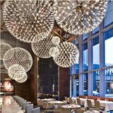 简约现代不锈钢酒店工程吊灯创意圆形LED客厅餐厅商场设计师吊灯