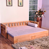 宜家沙发床实木沙发床可伸缩 折叠储物沙发床坐卧两用推拉沙发床