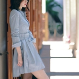 韩国SZ 2016春款新款韩版女装 气质修身长袖衬衫裙短裙打底连衣裙