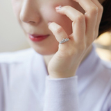 恋美锆石皇冠戒指女s925银日韩国个性潮简约食指学生创意指环饰品