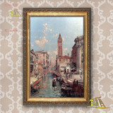 家居手绘欧式油画威尼斯风景山水客厅壁画玄关电表箱装饰挂画美画