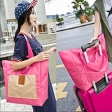 韩国便携购物袋 旅行收纳袋单肩手提女包 可套拉杆行李箱男包包邮