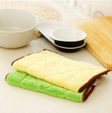 韩国厨房双面纤维洗碗布 不沾油加厚抹布超吸水不掉毛清洁布包邮