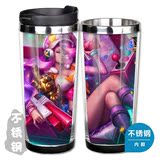 英雄联盟LOL游戏周边 赏金猎人厄运小姐电玩女神不锈钢咖啡杯水杯