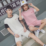 夏季情侣t恤短裤两件套男女韩版运动跑步休闲服学生宽松班服套装