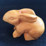 天然太行崖柏手把件把玩生肖兔貔貅葫芦核桃木雕摆件红木工艺礼品