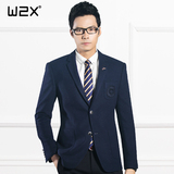 W2X羊毛呢子商务休闲男士修身型小西装 春秋韩版西服上衣男装外套