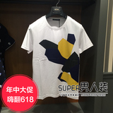 GXG男装2016夏季新品 时尚百搭款白色休闲圆领短袖T恤 62144122