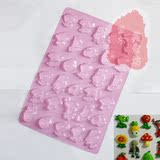 烘焙模具 30连塑料韩国巧克力手工DIY果冻布丁皂模 植物大战僵尸