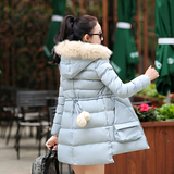 2015秋冬装新款韩版加厚中长款棉衣棉服女毛领带帽大码棉袄外套女