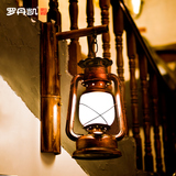 罗丹凯中式复古壁灯煤油灯马灯餐厅装饰创意阳台卧室楼梯竹壁灯具