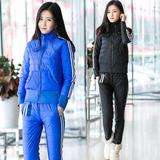 2015冬季新品韩版女加厚修身羽绒棉服休闲运动套装棉衣棉裤两件套