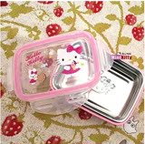 韩国进口 Hello Kitty 凯蒂猫 乐扣儿童餐具 便当盒 零食碗 现货