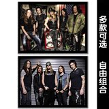 摇滚乐队重金属海报 有框画 吉他教室琴行装饰画 Skid Row穷街