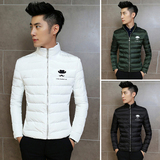 2015冬季男士韩版修身立领短款夹克棉衣男青年薄款羽绒棉服外套潮