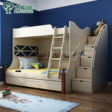 木桐居儿童床子母床上下铺E1级环保家具双层床实木高低床步梯床