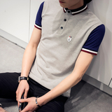 夏季韩版潮男子短袖t恤修身大码小翻领上衣服男版保罗半袖Polo衫