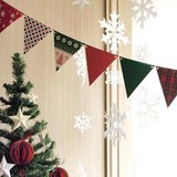 创意圣诞节派对装饰品 苏格兰小彩旗.三角串旗.拉花.聚会挂饰吊饰