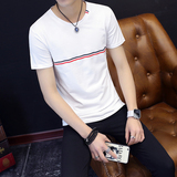短袖T恤男夏季韩版修身纯色圆领体恤打底衫青少年男士潮流男装t恤