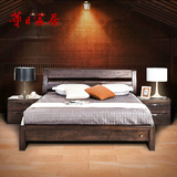 华日家居家具 现代中式 实木楠木排骨架双人床实木床大床婚床N6