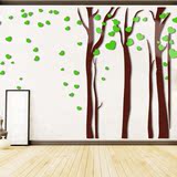 浪漫心形亚克力3D立体卧室墙贴大幅立体复古树木学校水晶装饰墙贴