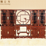 花梨木书架办公书橱家具自由组合置物架中式木质双门实木红木书柜