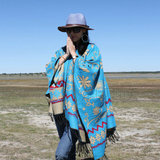 民族风披肩女加厚保暖超大尼泊尔包邮印巴羊毛开叉女西藏旅行围巾